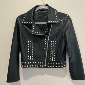 Olivaceous faux leather jacket size M